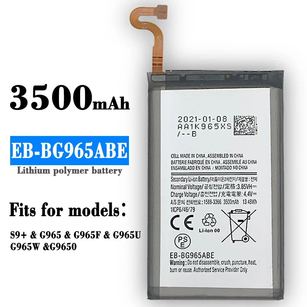 EB-BG965ABE 3500 мАч аккумулятор для Samsung Galaxy S9 Plus SM-G965F G965U G965W G9650 S9 + высококачественная литиевая батарея
EB-BG965ABE 3500 мАч аккумулятор для Samsung Galaxy S9 Plus SM-G965F G965U G965W G9650 S9 + высококачественная литиевая батарея