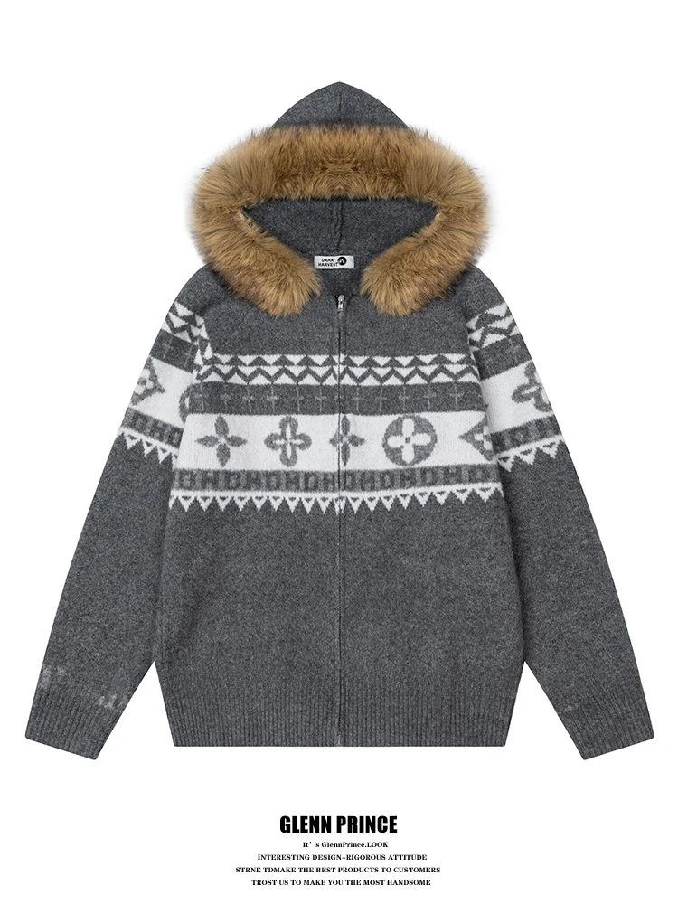 GPstudio American Fair Isle Collar Open Cardigan Jaet Men's Lazy Sle Loose Warm Knitted Hat irt Daily Wear
GPstudio American Fair Isle Collar Open Cardigan Jaet Men's Lazy Sle Loose Warm Knitted Hat irt Daily Wear