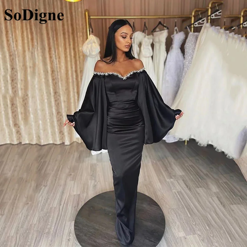 SoDigne Elegant Black Long Sleeves Mermaid Evening Dresses 2023 Sweetheart Long Prom Dress With Beads Formal Party Gowns
SoDigne Elegant Black Long Sleeves Mermaid Evening Dresses 2023 Sweetheart Long Prom Dress With Beads Formal Party Gowns