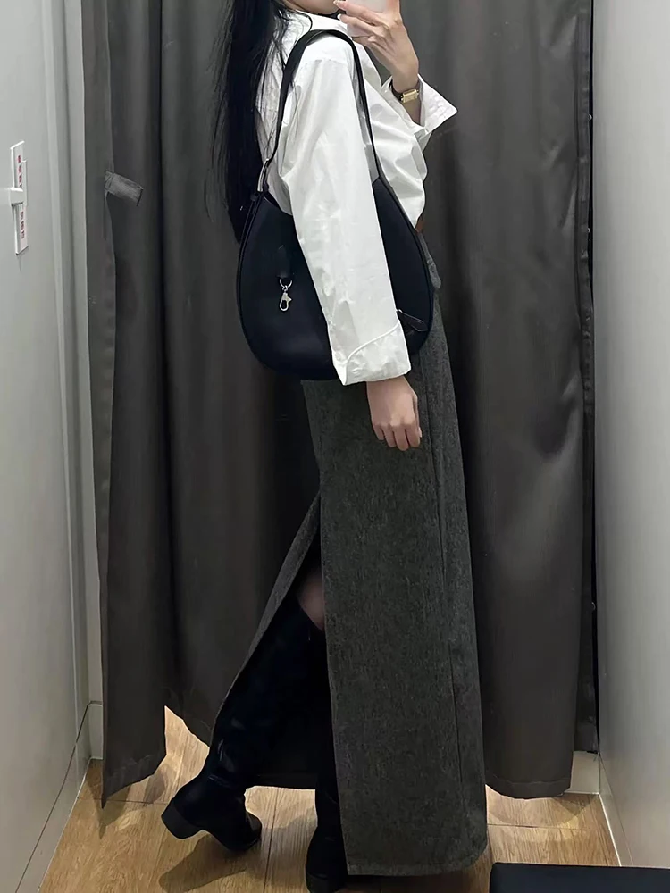 Серая юбка из искусственной шерсти для женщин Y2K Модная толстая повседневная юбка-миди с разрезом сзади Женская офисная женская универсальная теплая юбка с высокой талией
Серая юбка из искусственной шерсти для женщин Y2K Модная толстая повседневная юбка-миди с разрезом сзади Женская офисная женская универсальная теплая юбка с высокой талией