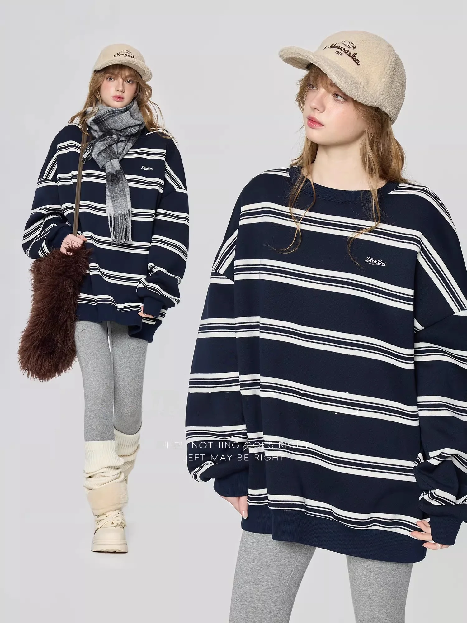 TurnSignal Faion Striped Hoodie Women's Thiened Fce Loose Casual All-Match Overhead Winter Streetwear Sweatirt
TurnSignal Faion Striped Hoodie Women's Thiened Fce Loose Casual All-Match Overhead Winter Streetwear Sweatirt