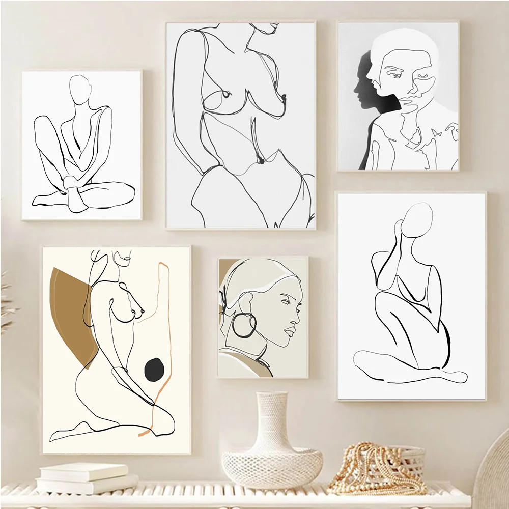 Women Portrait Figure Line Art Canvas Posters and Prints,Abstract Black and White Wall Painting,Modern Living Room,Home Decor 
Women Portrait Figure Line Art Canvas Posters and Prints,Abstract Black and White Wall Painting,Modern Living Room,Home Decor