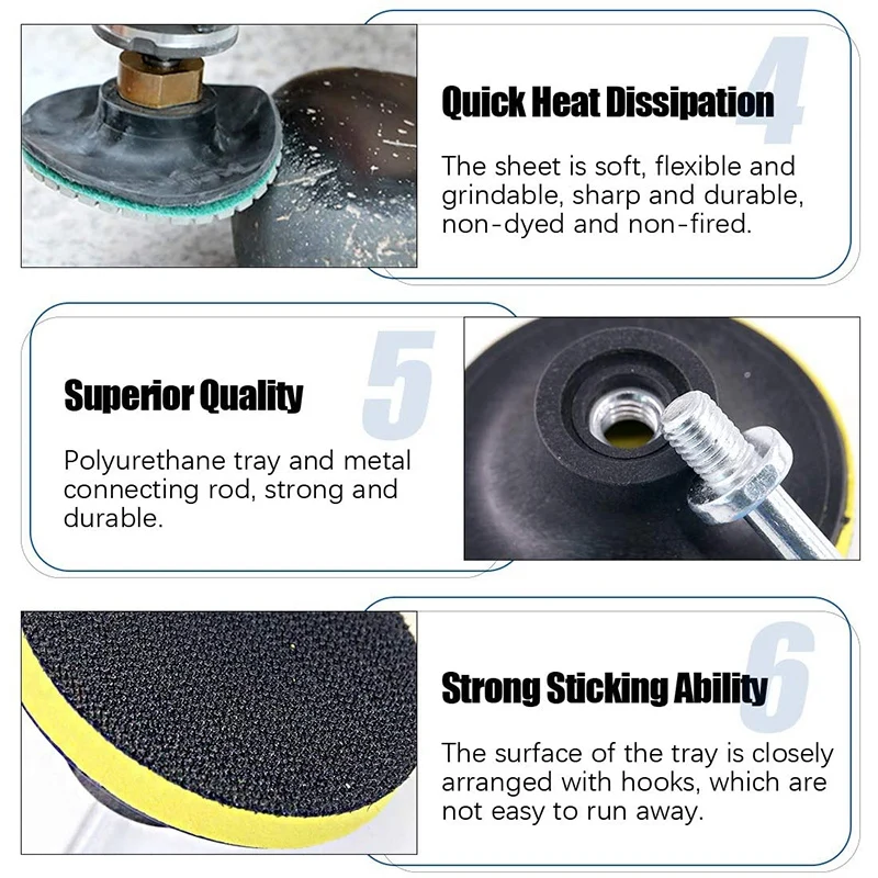 ABUF-11Pcs 3Inch Wet Diamond Polishing Pads Set 50 To 3000 Grit Hook And Loop Backing Sanding For Granite Concrete Marble
ABUF-11Pcs 3Inch Wet Diamond Polishing Pads Set 50 To 3000 Grit Hook And Loop Backing Sanding For Granite Concrete Marble