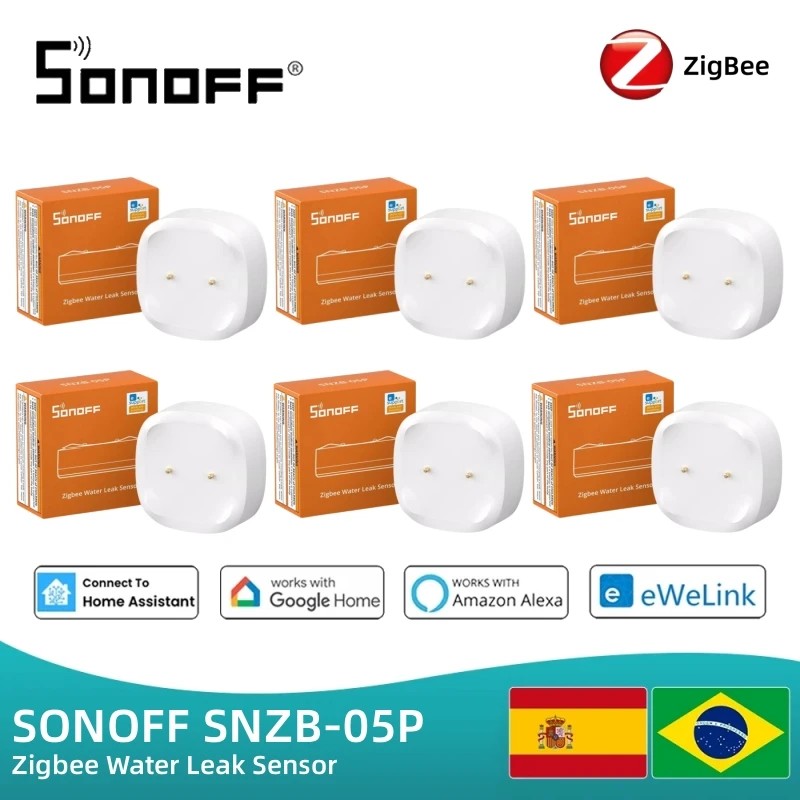 SONOFF SNZB-05P Zigbee умный датчик утечки воды обнаружение утечки и капа умный дом дистанционное управление через Alexa Google Smartthings
SONOFF SNZB-05P Zigbee умный датчик утечки воды обнаружение утечки и капа умный дом дистанционное управление через Alexa Google Smartthings