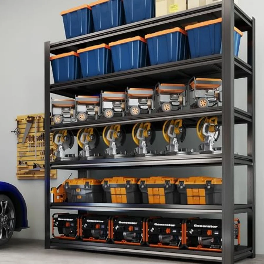 84"H 6T Garage Shelving Heavy Duty Storage Shelves 3500 LBS Adjustable Metal Shelving Units and Storage for Garage Warehouse Sch
84"H 6T Garage Shelving Heavy Duty Storage Shelves 3500 LBS Adjustable Metal Shelving Units and Storage for Garage Warehouse Sch