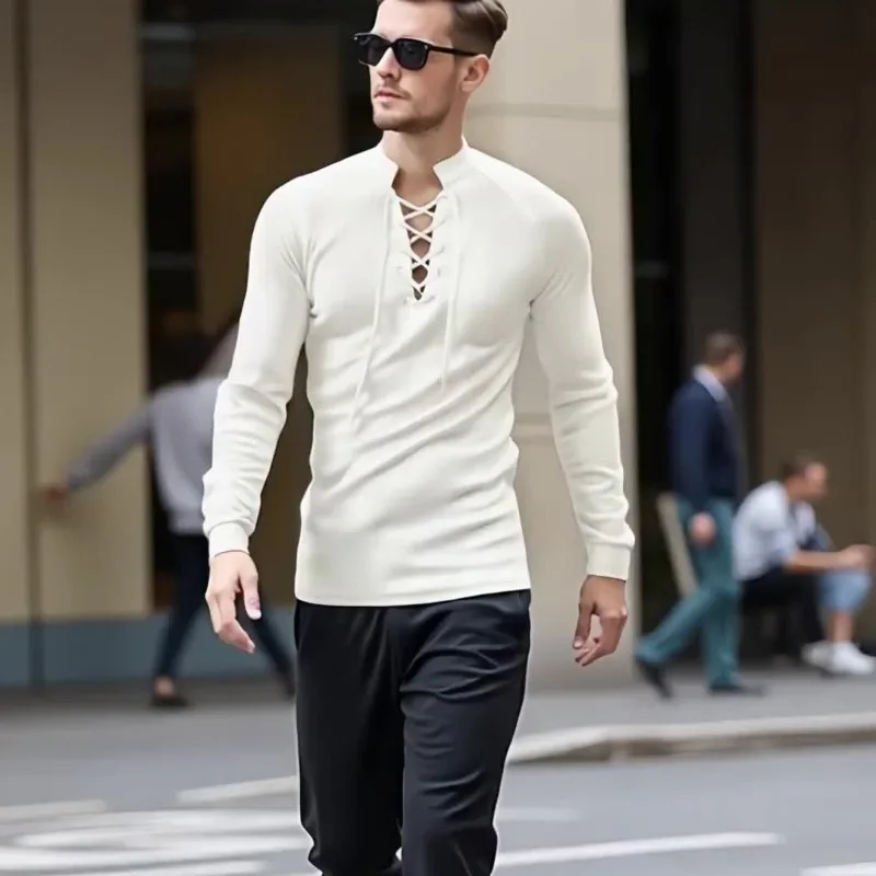 Men's Casual Stand Up Collar Tie Up Shirt with Moderate Elasticity Solid Color Fashion Style T-shirt Outdoor Hiking Equipment
Men's Casual Stand Up Collar Tie Up Shirt with Moderate Elasticity Solid Color Fashion Style T-shirt Outdoor Hiking Equipment