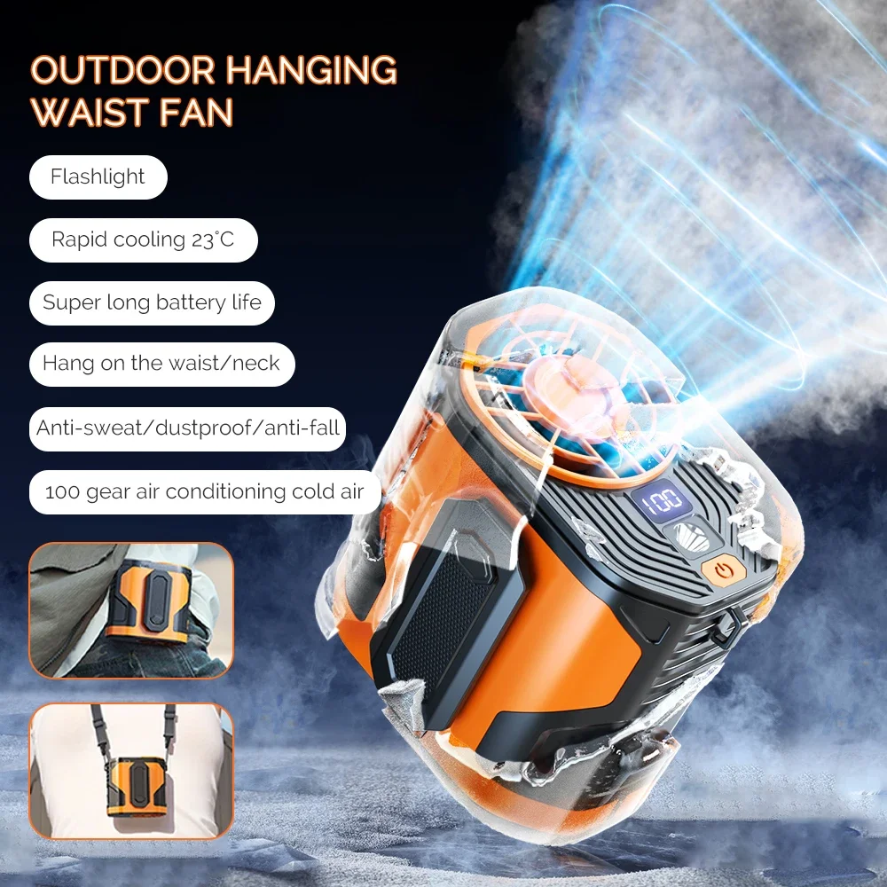 Wearable Waist-hanging Fan Portable Waist-clip Outdoor Construction Site Night Light Fan to Cool Down USB Mini Neck-hanging Fan
Wearable Waist-hanging Fan Portable Waist-clip Outdoor Construction Site Night Light Fan to Cool Down USB Mini Neck-hanging Fan
