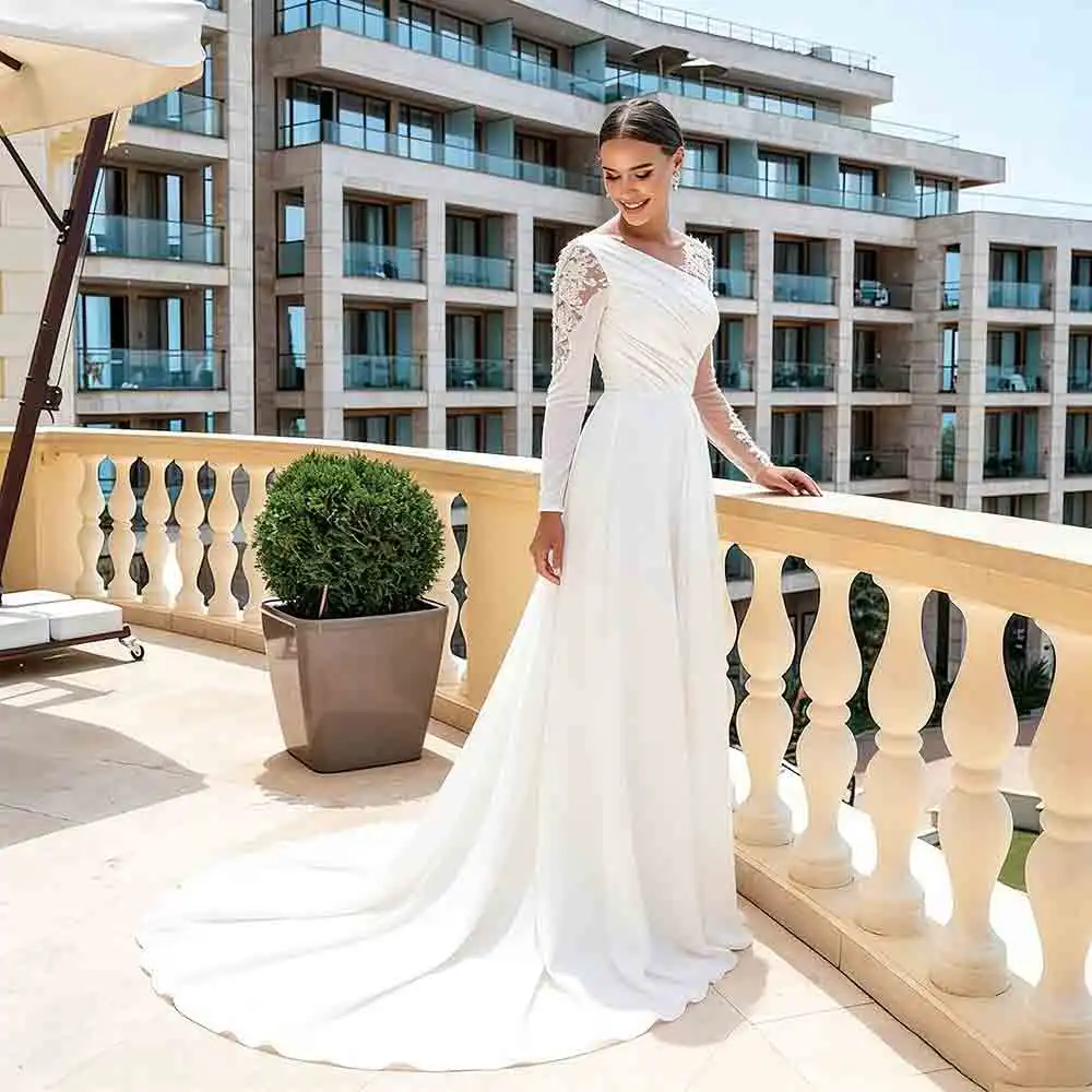 Wedding Dresses 2026 Luxury For Bride Vestidos De Novia Long Sleeve Appliques Side Slit Elegant Bridal Gowns Wedding Dress
Wedding Dresses 2026 Luxury For Bride Vestidos De Novia Long Sleeve Appliques Side Slit Elegant Bridal Gowns Wedding Dress