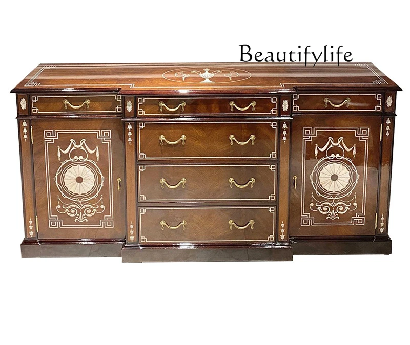 British classical side cabinet villa home storage decoration French solid wood designer style high sense
British classical side cabinet villa home storage decoration French solid wood designer style high sense