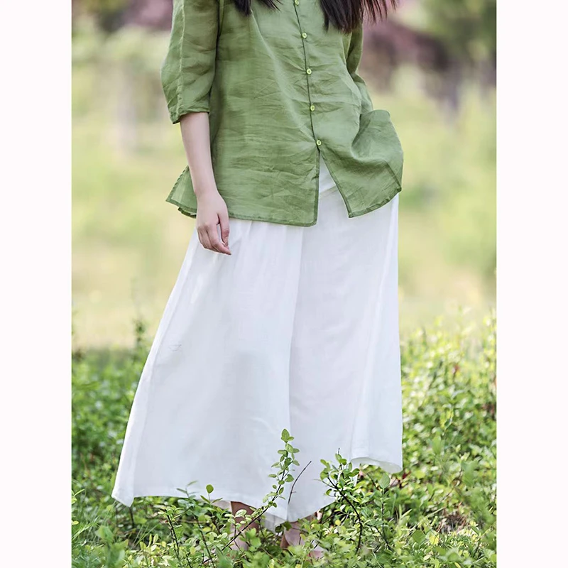 Spring Summer New Arts Style Women Elastic Waist Loose Ankle-length Pants Good Quality Cotton Linen Casual Wide Leg Pants JM104
Spring Summer New Arts Style Women Elastic Waist Loose Ankle-length Pants Good Quality Cotton Linen Casual Wide Leg Pants JM104