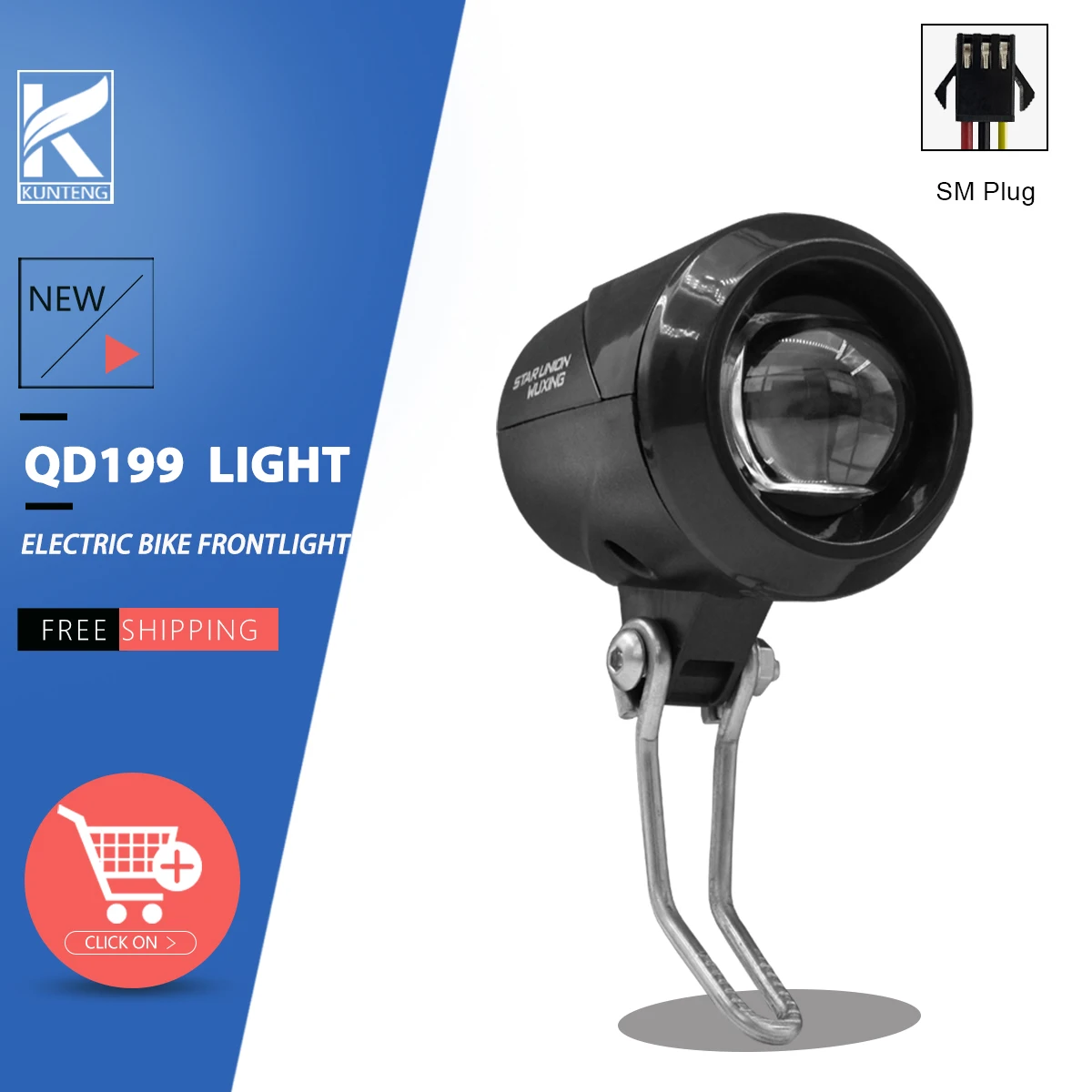 Ebike QD199 Front Light 36V/48V E-bike headlight SM for Electric bicycle motorcycles Motor Kit Light Accessories
Ebike QD199 Front Light 36V/48V E-bike headlight SM for Electric bicycle motorcycles Motor Kit Light Accessories