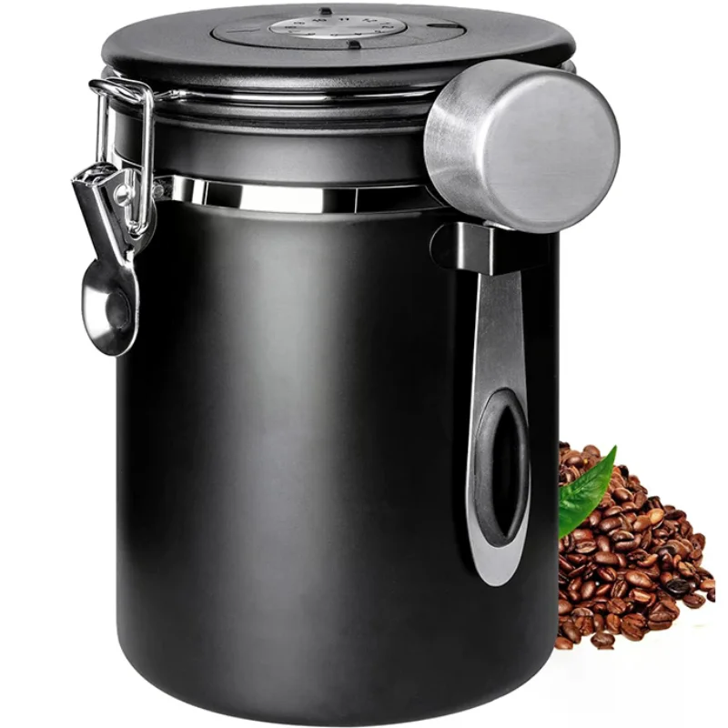 1.2 1.5 1.8L Coffee Bean Jar Airtight Canister Sealed Stainless Steel With Spoon One Way Valve Cannister Coffee Storage Kitchen
1.2 1.5 1.8L Coffee Bean Jar Airtight Canister Sealed Stainless Steel With Spoon One Way Valve Cannister Coffee Storage Kitchen