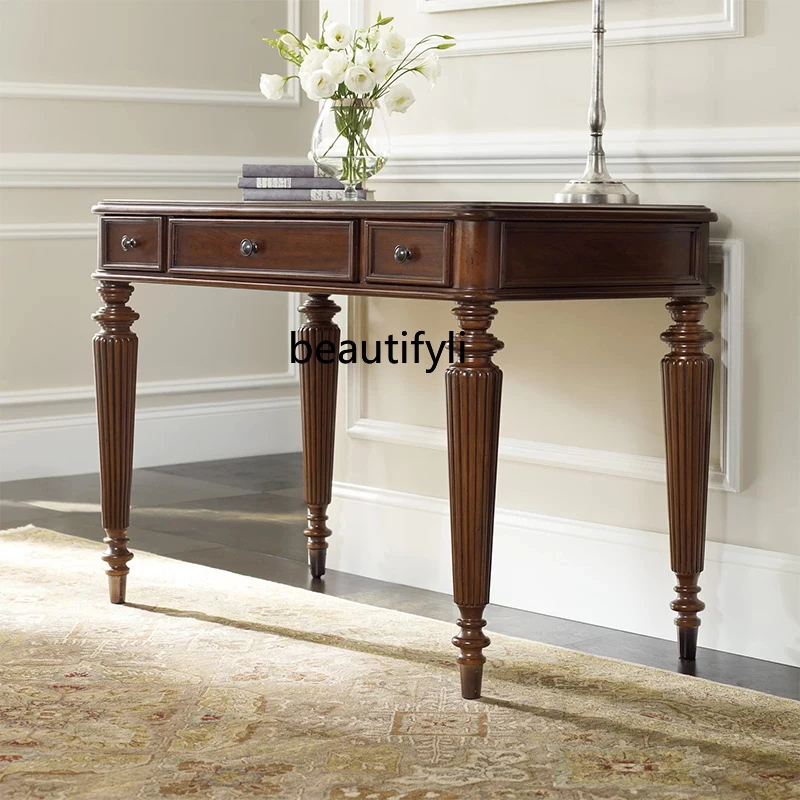 American Vintage Engraving Solid Wood Desk Office Study Table Computer Desk Home New Chinese Style
American Vintage Engraving Solid Wood Desk Office Study Table Computer Desk Home New Chinese Style