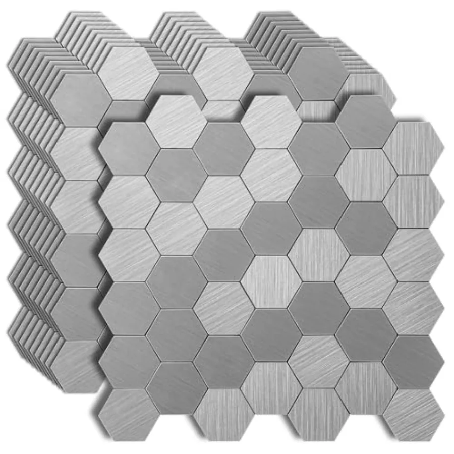 10-Pack Self-Adhesive Metal Backsplash Peel and Stick Tile for Kitchen 12" x 12
10-Pack Self-Adhesive Metal Backsplash Peel and Stick Tile for Kitchen 12" x 12