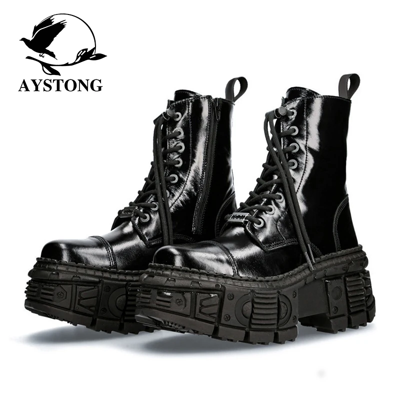 Punk Style Thick Bottom Boots Metal Motorcycle Street Style Decoration Mid-Calf Boots for Young Women
Punk Style Thick Bottom Boots Metal Motorcycle Street Style Decoration Mid-Calf Boots for Young Women