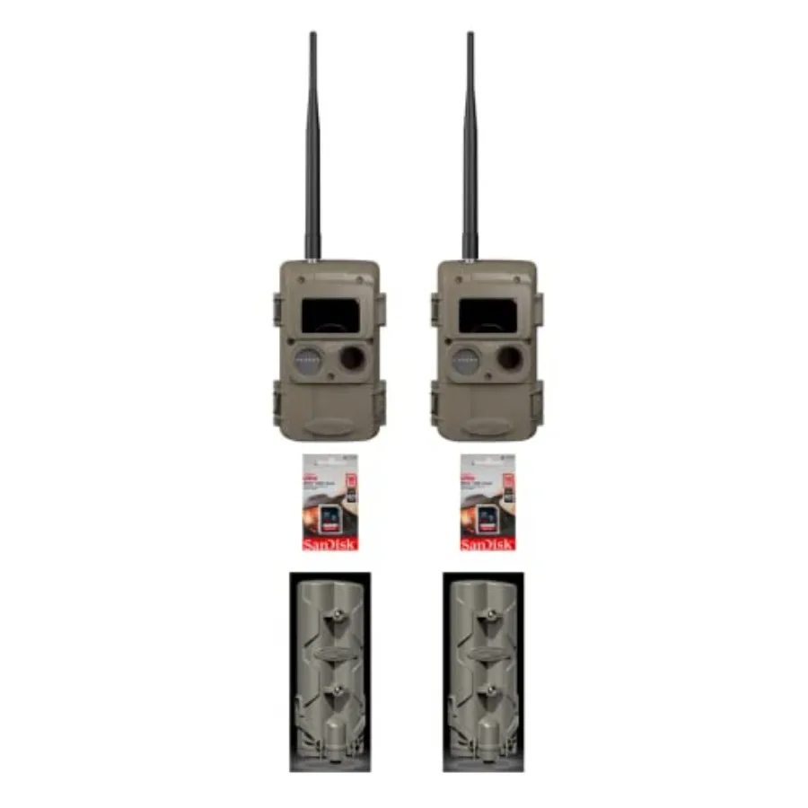Long-range IR trail camera for wildlife monitoring, rugged ABS plastic body, black finish, 2-unit bundle with dual battery powe
Long-range IR trail camera for wildlife monitoring, rugged ABS plastic body, black finish, 2-unit bundle with dual battery powe