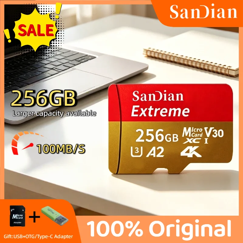 Flash Cards 256GB For PC Smartphone Micro TF SD Card Memory Card High Speed Memory SD Cards UHS 1 Class 10 Storage Card Titan