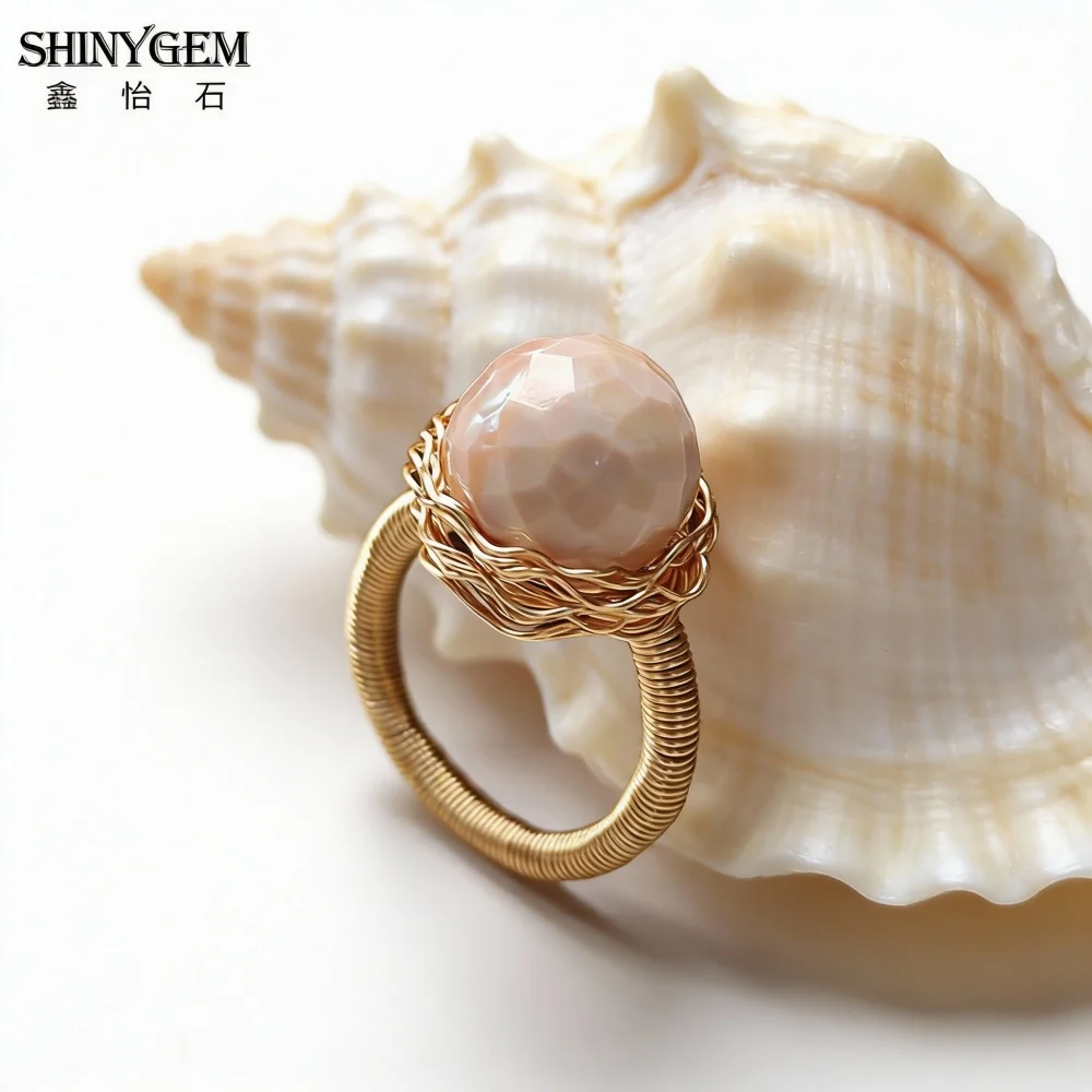 SHINYGEM 12mm Natural Faceted Irregular Freshwater Pearl Ring for Women 14k Copper Gold Plated Fully Hand Wound Wire 2026
SHINYGEM 12mm Natural Faceted Irregular Freshwater Pearl Ring for Women 14k Copper Gold Plated Fully Hand Wound Wire 2026