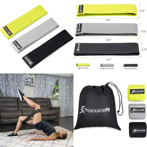 Fabric Loop Resistance Bands Set with Anti-Slip Grip, Mini Workout Bands for Fitness Training to Tone Legs, Glutes and Booty