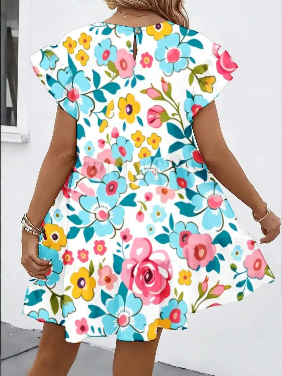 Floral Print Womens Dress Round Neck Loose Babydoll Summer Casual Wear
Floral Print Womens Dress Round Neck Loose Babydoll Summer Casual Wear
