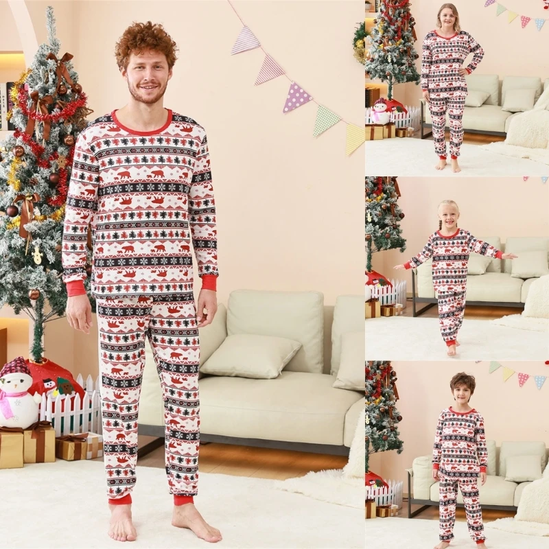 Warm Family Christmas Sleepwear Set Tree & Snowflakes Pattern Family Pajama Set
Warm Family Christmas Sleepwear Set Tree & Snowflakes Pattern Family Pajama Set