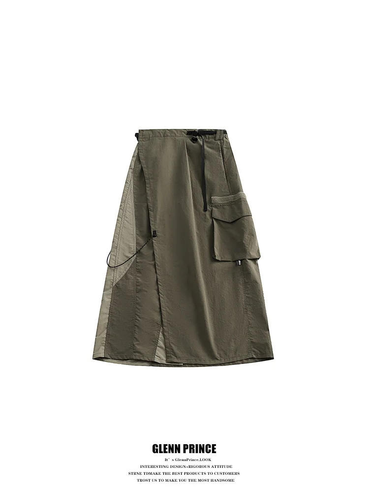 Outdoor Splice Split Midi Skirt Women's Workwear Retro Functional Style Teen Girls Casual A-Line Skirt Streetwear Trend
Outdoor Splice Split Midi Skirt Women's Workwear Retro Functional Style Teen Girls Casual A-Line Skirt Streetwear Trend