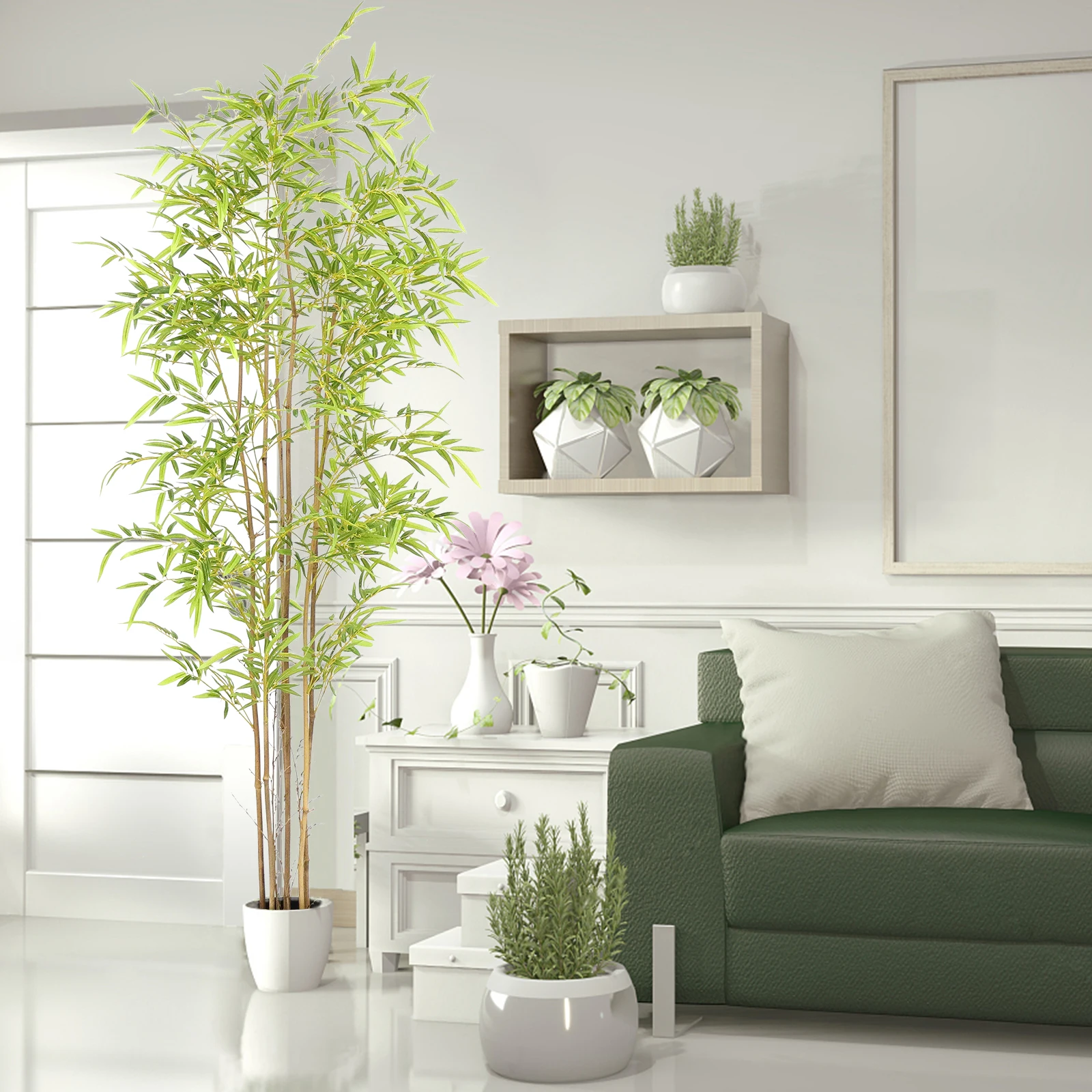 Bamboo Tree Artificial 4/5/6FT Artificial Bamboo Tree with Real Trunk and Lifelike Leaves Faux Bamboo Plants for Home Decor Indo
Bamboo Tree Artificial 4/5/6FT Artificial Bamboo Tree with Real Trunk and Lifelike Leaves Faux Bamboo Plants for Home Decor Indo
