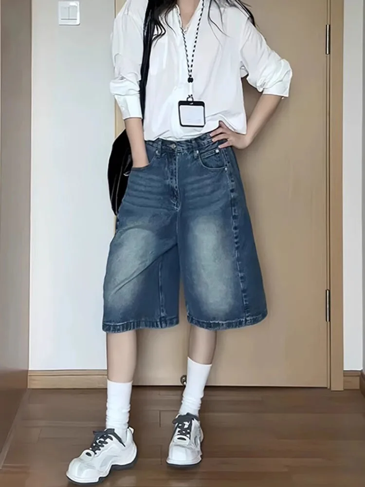 plus Size High Waist Blue A-Line Denim orts Women Summer Slim Straight Wide Leg Five-Quarter Length Jeans High Waist orts
plus Size High Waist Blue A-Line Denim orts Women Summer Slim Straight Wide Leg Five-Quarter Length Jeans High Waist orts