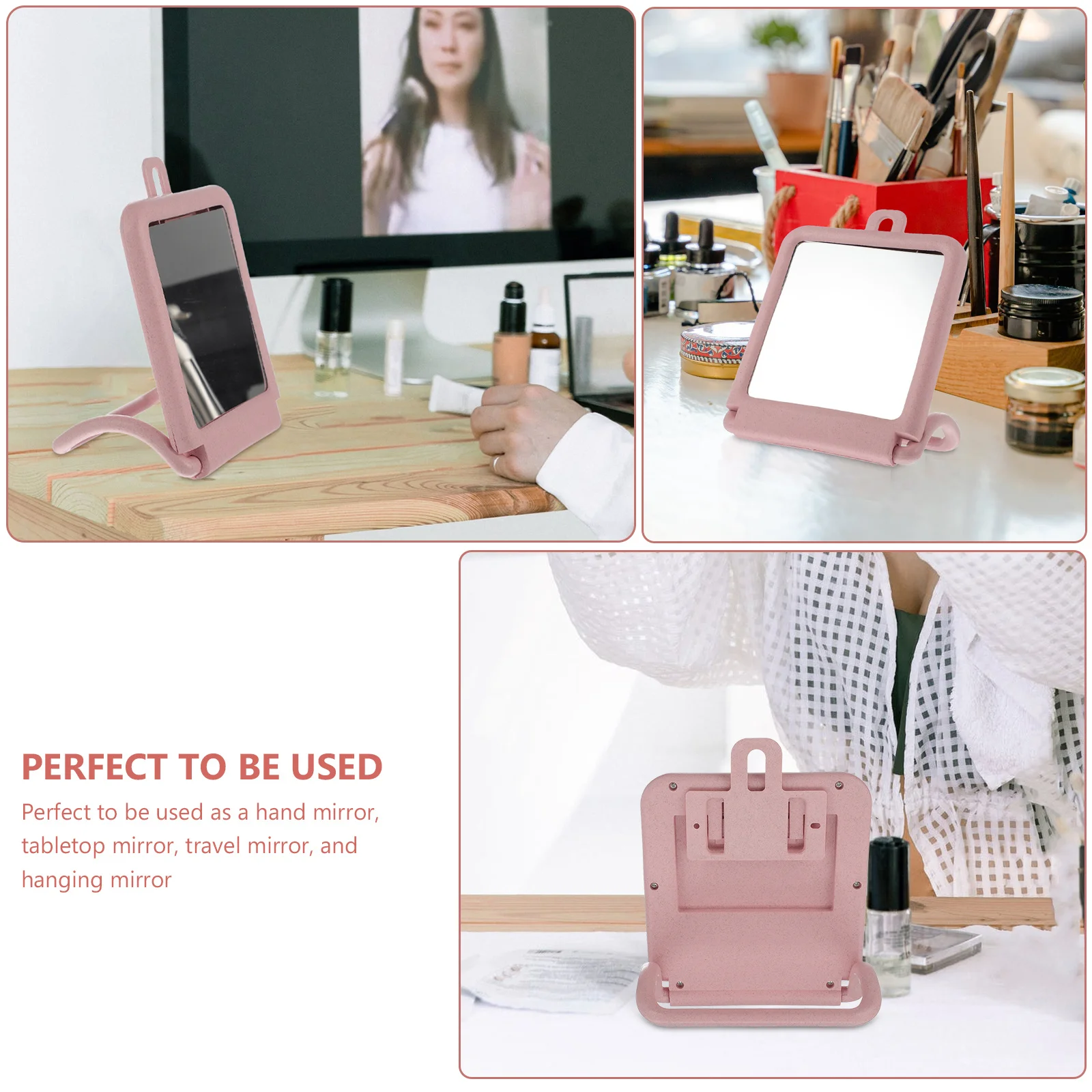 Mirror with Stand Compact Design for Desktop Tabletop Bathroom Bedroom Use Handheld Travel Mirror
Mirror with Stand Compact Design for Desktop Tabletop Bathroom Bedroom Use Handheld Travel Mirror