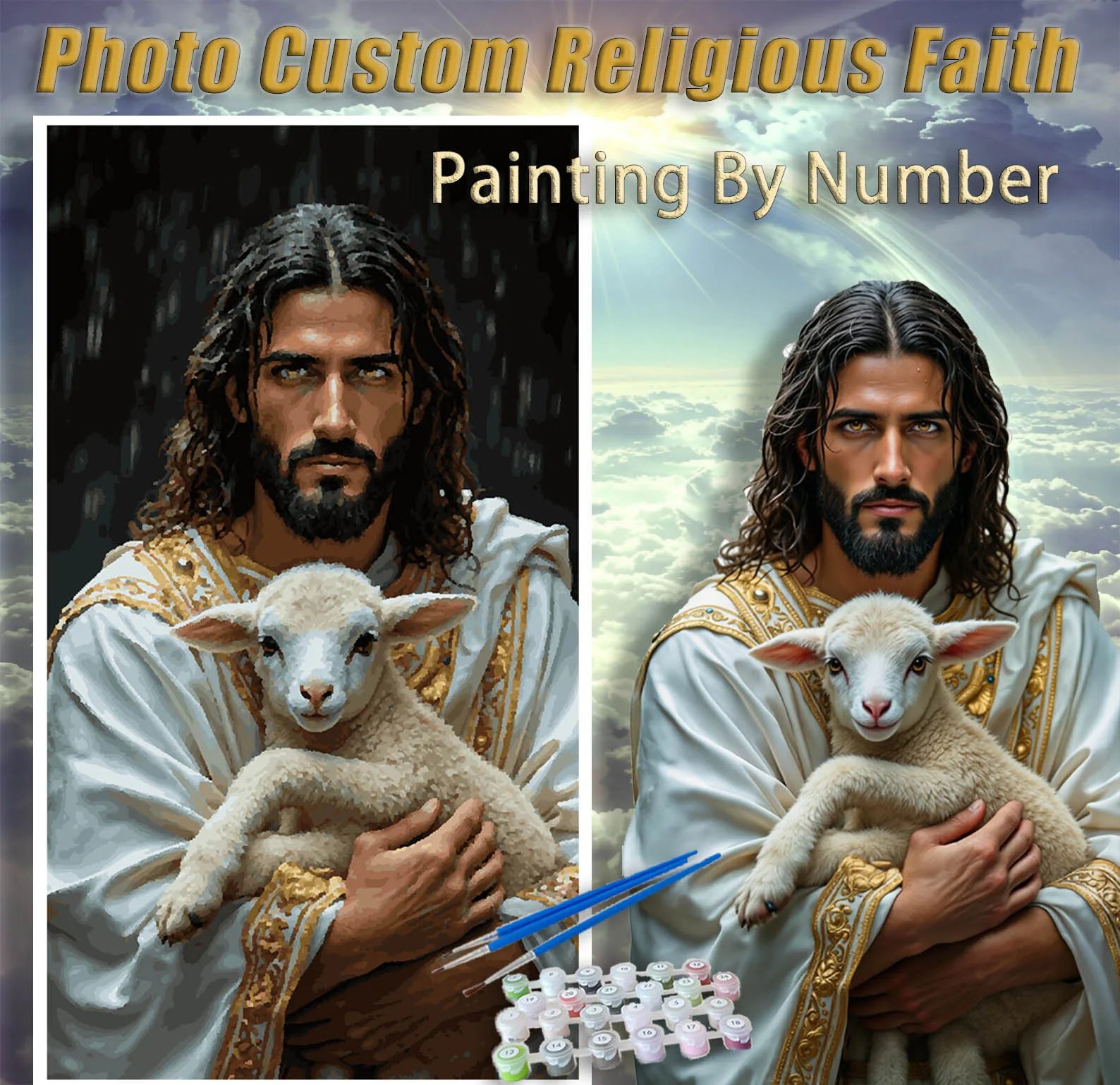 Photo Custom Religious Faith Paint by Numbers Oil Adult14+Beginners,24/36/48C DIY Acryl Cotton Canvas,NoFrame Gift Painting Kits
Photo Custom Religious Faith Paint by Numbers Oil Adult14+Beginners,24/36/48C DIY Acryl Cotton Canvas,NoFrame Gift Painting Kits