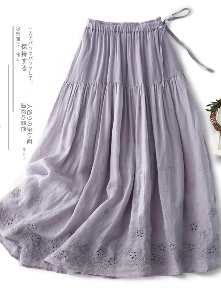 High Waist Hollow out Lace Cotton Lin Half Skirt Women's Summer Slimming Lightweight Drifting Gyrating Midi Skirt
High Waist Hollow out Lace Cotton Lin Half Skirt Women's Summer Slimming Lightweight Drifting Gyrating Midi Skirt