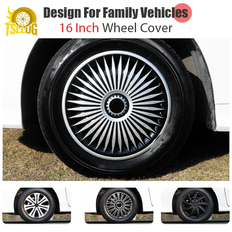 4PCS R16 Car Wheel Cover Hubcap Universal Auto Replacement Hub Caps Iron Steel Wheel Rim Cover 16 Inch Car Tire Accessory Hubcap