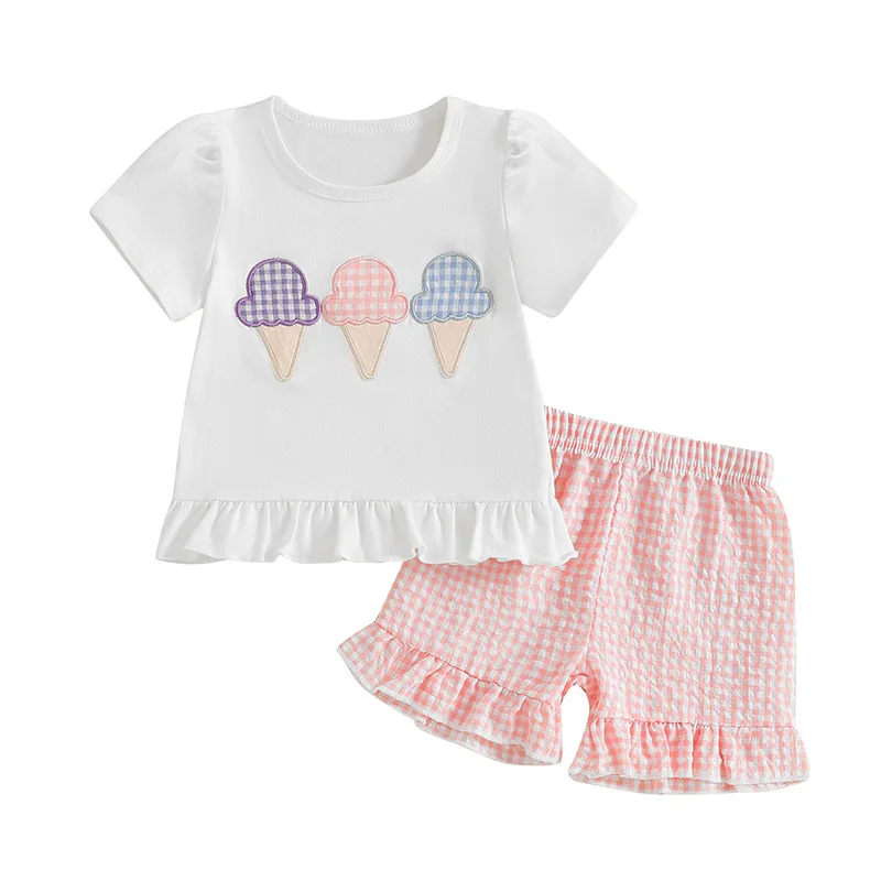 1-4Y Toddler Baby Girls Summer Clothes Smocked Short Sleeve T-Shirt Tops Ruffled Plaid Short Sets Cute Outfits 2Pcs
1-4Y Toddler Baby Girls Summer Clothes Smocked Short Sleeve T-Shirt Tops Ruffled Plaid Short Sets Cute Outfits 2Pcs