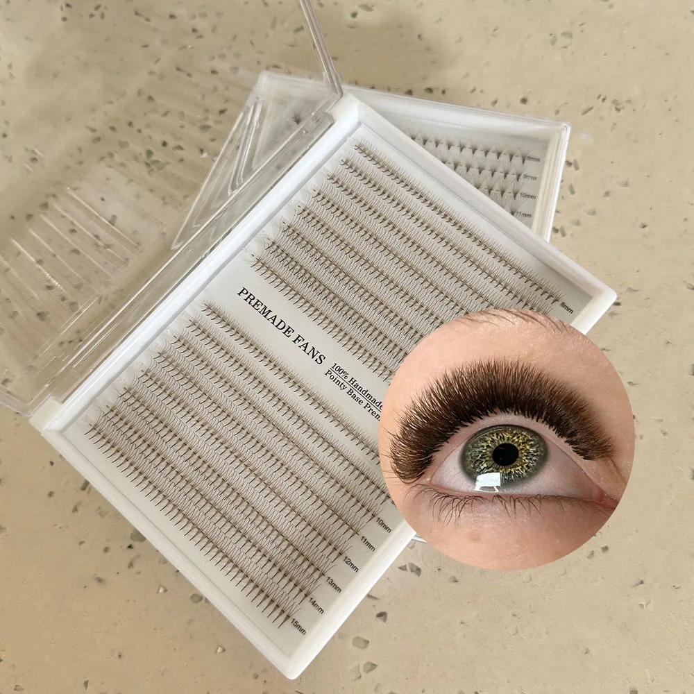 Brown Colored 640Fans 3D 5D 6D Premade Loose Fans 8-15 Thin Pointy Base Lash Extensions Mixed Russian Volume Lashes
Brown Colored 640Fans 3D 5D 6D Premade Loose Fans 8-15 Thin Pointy Base Lash Extensions Mixed Russian Volume Lashes