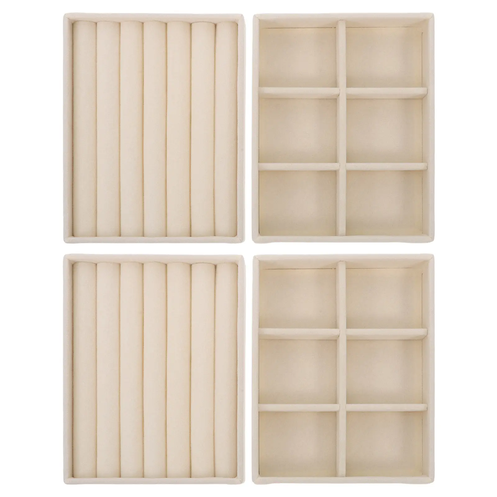 4Pcs Jewelry Display Organizer Tray with Removable Dividers Ring Storage Box for Women Countertop Decorative Accessory Holder
4Pcs Jewelry Display Organizer Tray with Removable Dividers Ring Storage Box for Women Countertop Decorative Accessory Holder