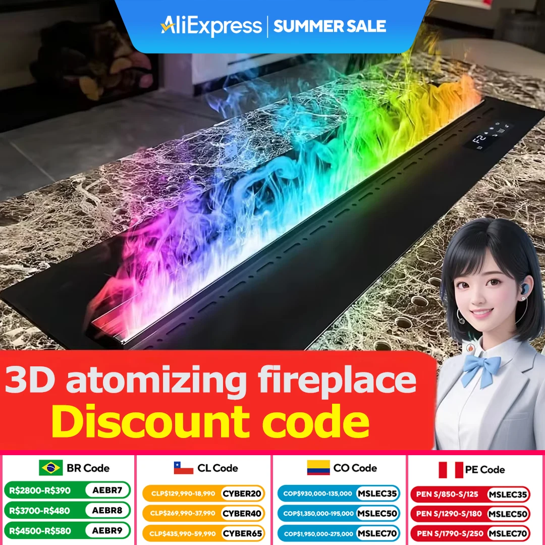 Water atomized fireplace 3D colorful flame eco smart home interior decoration water vapor smart electric fireplace adjustable
Water atomized fireplace 3D colorful flame eco smart home interior decoration water vapor smart electric fireplace adjustable