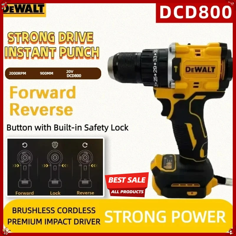 Dewalt DCD800 1/2 Inch Brushless Electric Screwdriver 2000RPM Cordless Impact Drill For Dewalt Battery Professional Power tools
Dewalt DCD800 1/2 Inch Brushless Electric Screwdriver 2000RPM Cordless Impact Drill For Dewalt Battery Professional Power tools