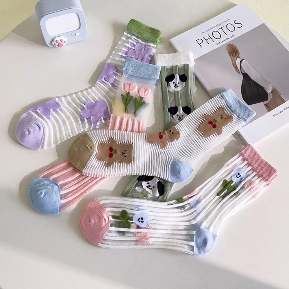 Cute Lovely Creative Sweet Mesh Japanese style Summer Animals Middle Tube Socks Flower Socks Glass Silk Socks Female Hosiery
Cute Lovely Creative Sweet Mesh Japanese style Summer Animals Middle Tube Socks Flower Socks Glass Silk Socks Female Hosiery