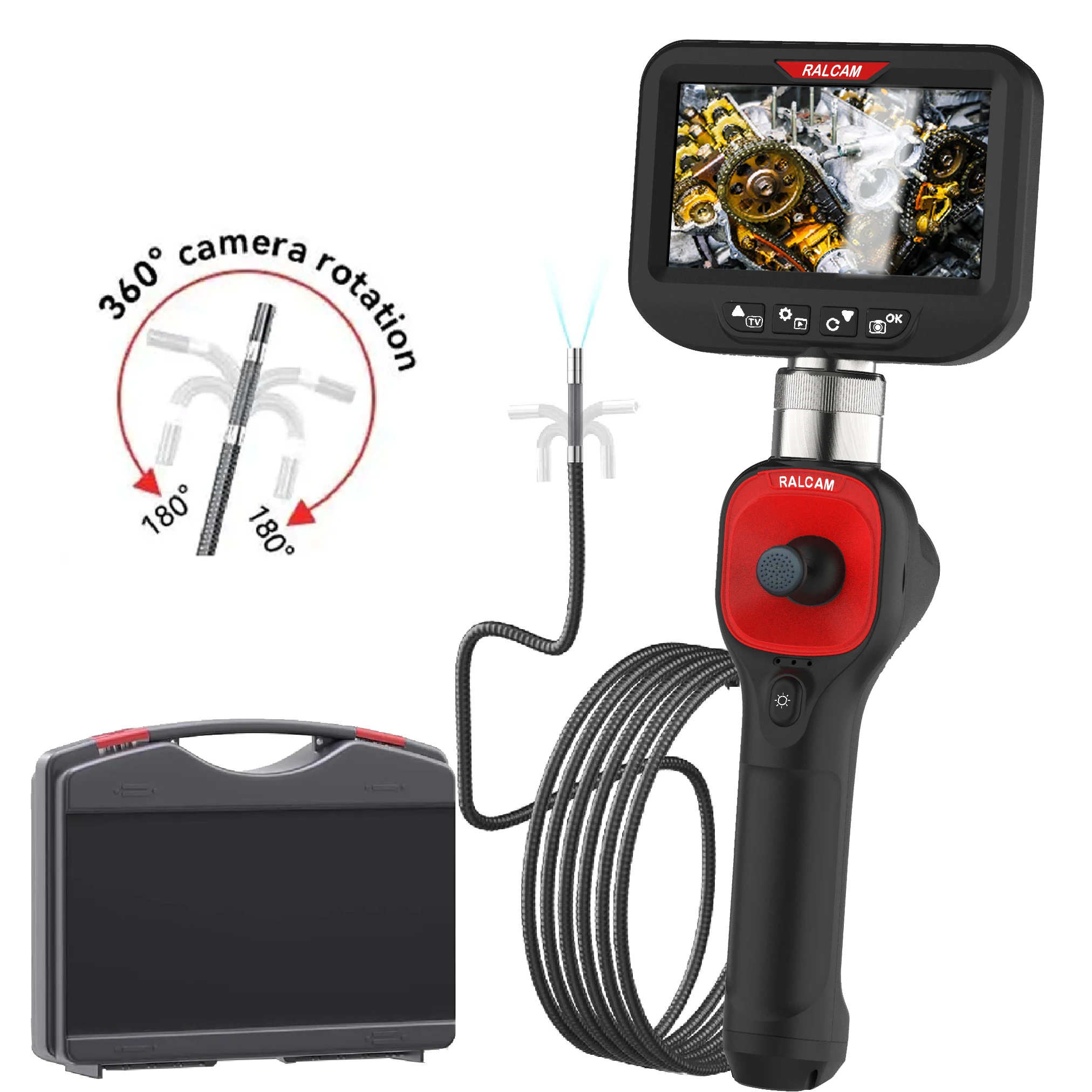 720-degree rotating camera 4.3-inch endoscope 6mm -2M 1080P full high-definition endoscope industrial inspection visual probe
720-degree rotating camera 4.3-inch endoscope 6mm -2M 1080P full high-definition endoscope industrial inspection visual probe