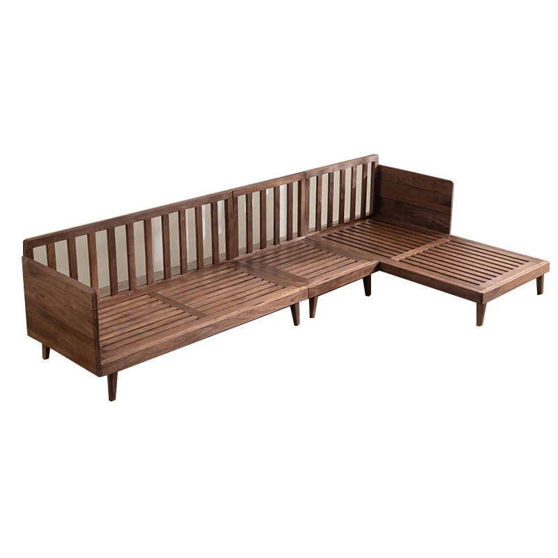 Nordic modern simple black walnut sofa full solid wood living room fabric sofa combination
Nordic modern simple black walnut sofa full solid wood living room fabric sofa combination