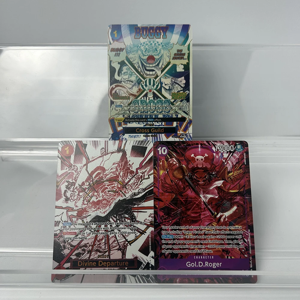 Anime OPCG Proxy Trading Collectible Cards Buggy Cross Guild & Gol D. Roger Divine Departure Rare Foil Holo Collectible Cards
Anime OPCG Proxy Trading Collectible Cards Buggy Cross Guild & Gol D. Roger Divine Departure Rare Foil Holo Collectible Cards