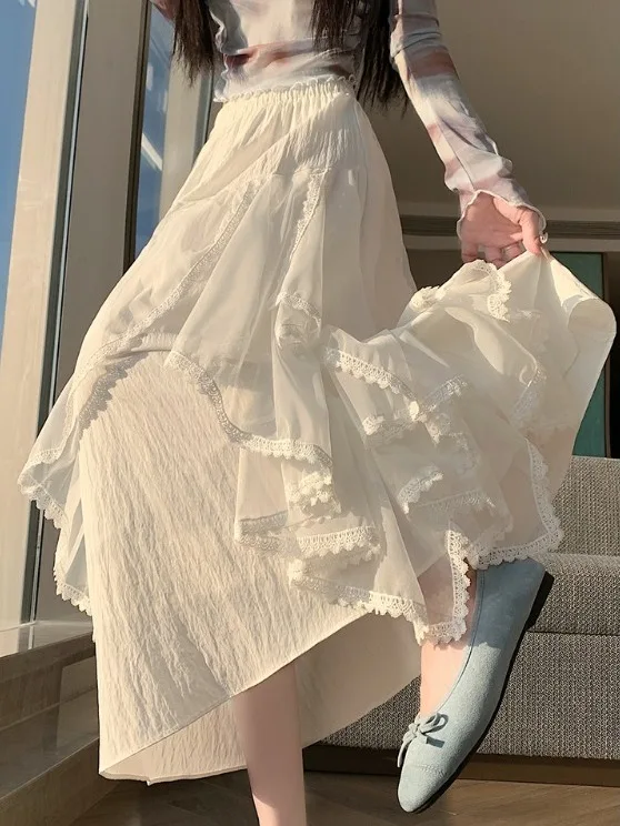 Irregular Lace Splicing f Skirt Women's Spring Summer New High Waist A-Line Cake Umbrella Skirt Korean Sle Commute
Irregular Lace Splicing f Skirt Women's Spring Summer New High Waist A-Line Cake Umbrella Skirt Korean Sle Commute