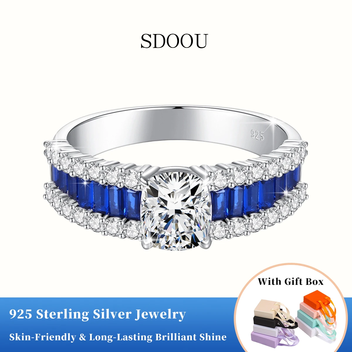 Роскошное кольцо SDOOU из стерлингового серебра 925 пробы с настоящим муассанитом 1 карат, унисекс, с покрытием из желтого золота 18 карат, с синим корундом, ювелирное изделие
Роскошное кольцо SDOOU из стерлингового серебра 925 пробы с настоящим муассанитом 1 карат, унисекс, с покрытием из желтого золота 18 карат, с синим корундом, ювелирное изделие