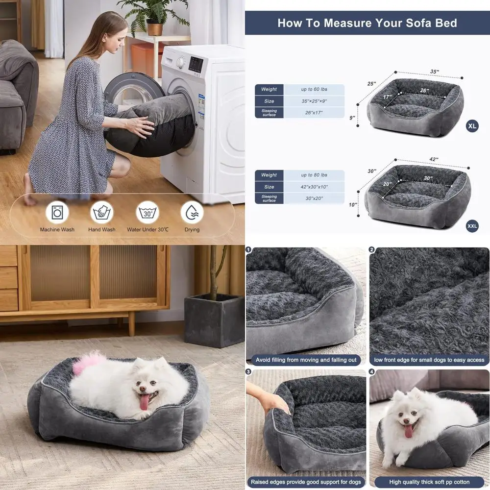 Orthopedic Washable Dog Bed - Soft, Breathable, Anti-Slip for Large, Medium, Small Dogs in Dark Grey
Orthopedic Washable Dog Bed - Soft, Breathable, Anti-Slip for Large, Medium, Small Dogs in Dark Grey