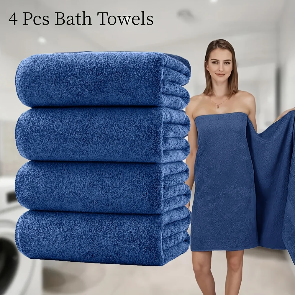 4Pcs Microfiber Bath Towel Set 35.4x70.8inch, Ultra-Soft Lightweight Highly Absorbent, Quick-Dry Towel for Home Gym Camping Gift
4Pcs Microfiber Bath Towel Set 35.4x70.8inch, Ultra-Soft Lightweight Highly Absorbent, Quick-Dry Towel for Home Gym Camping Gift