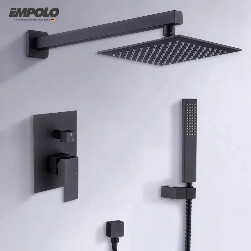 005 Empolo, оптовая продажа, настенное крепление, смеситель для душа с дождевой системой, ванная комната в отеле, матовая черная латунь, скрытые смесители для ванны и душа Se
005 Empolo, оптовая продажа, настенное крепление, смеситель для душа с дождевой системой, ванная комната в отеле, матовая черная латунь, скрытые смесители для ванны и душа Se