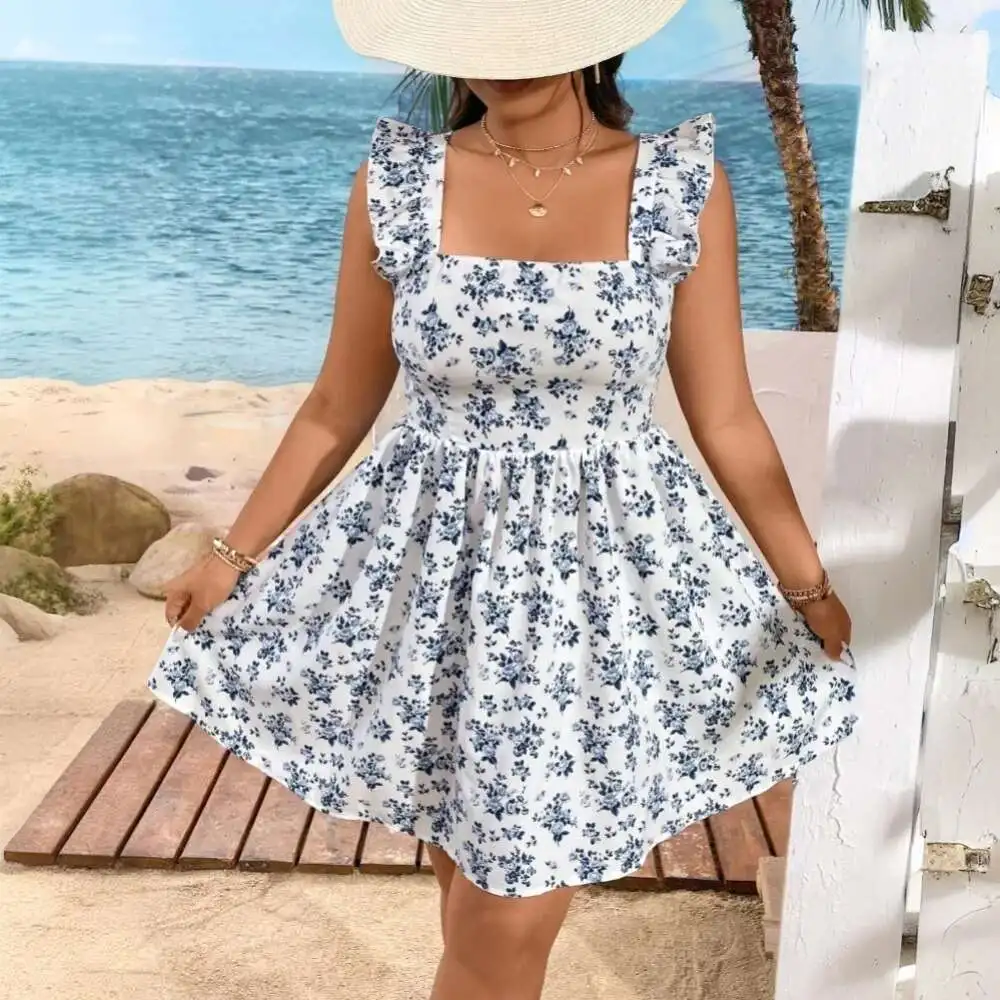 Plus Temu Size Women's Gentle Vacation Style Dress for Spring and Summer, New Square Neck Floral Mid Length Skirt Casual Y2k
Plus Temu Size Women's Gentle Vacation Style Dress for Spring and Summer, New Square Neck Floral Mid Length Skirt Casual Y2k
