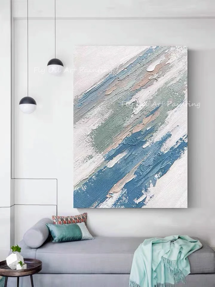 Simple Nordic Blue Canvas Picture Abstract Landscape 100% Handmade Oil Painting For Living Room Decoration Gift Unframe
Simple Nordic Blue Canvas Picture Abstract Landscape 100% Handmade Oil Painting For Living Room Decoration Gift Unframe