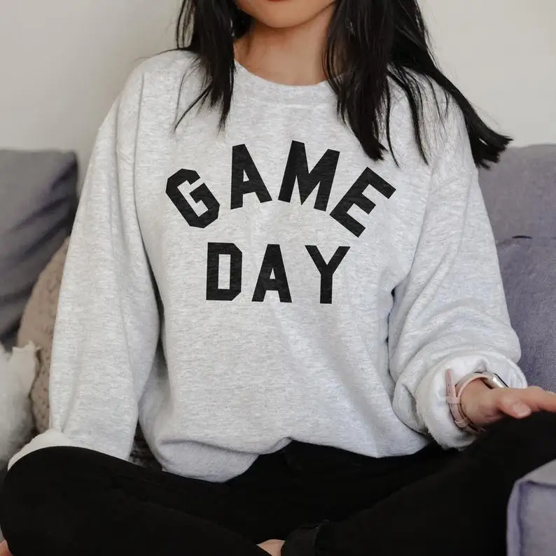 Skuggnas Game Day Funny 90s Sweatshirt Unisex Crewneck Jumper Long Sleeved Fashion Women Cotton Casual Sweater Drop Ship
Skuggnas Game Day Funny 90s Sweatshirt Unisex Crewneck Jumper Long Sleeved Fashion Women Cotton Casual Sweater Drop Ship