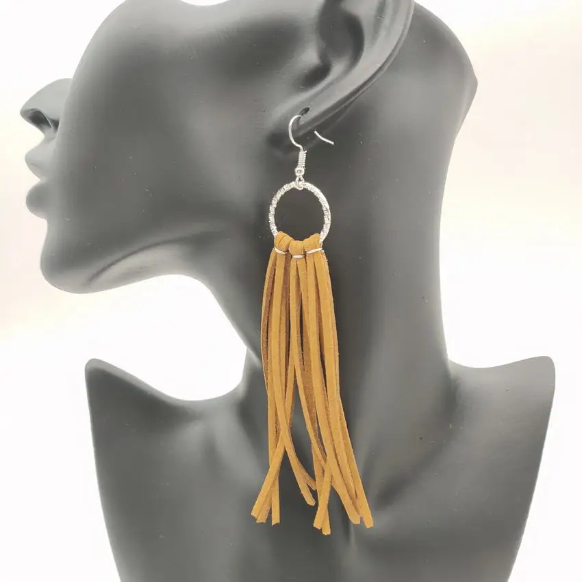 New Arrival Handmade Suede Leather Cowgirl Long Fringe Earring Female Trendy Multicolor Ethnic Style Boho Tassel Western Jewelry
New Arrival Handmade Suede Leather Cowgirl Long Fringe Earring Female Trendy Multicolor Ethnic Style Boho Tassel Western Jewelry
